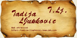 Tadija LJupković vizit kartica
